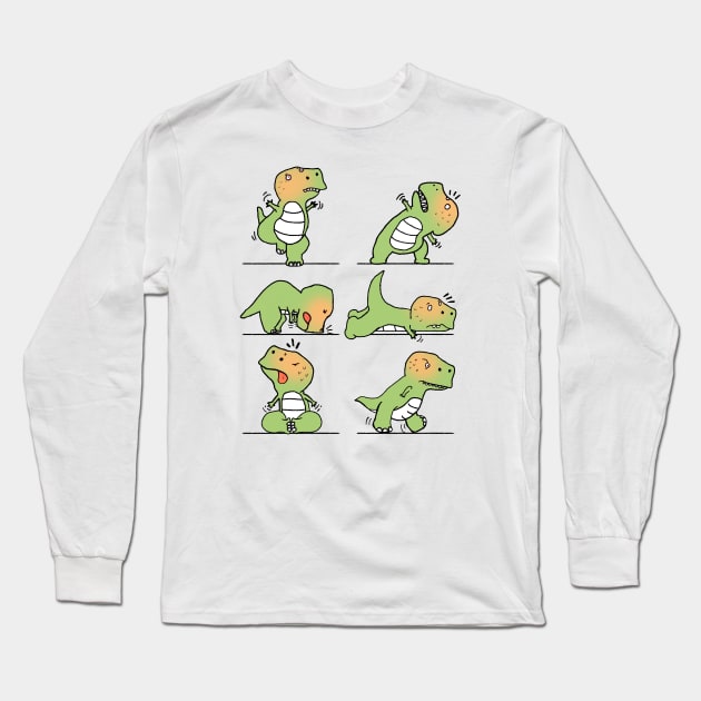 T-Rex tries Yoga Long Sleeve T-Shirt by MasutaroOracle